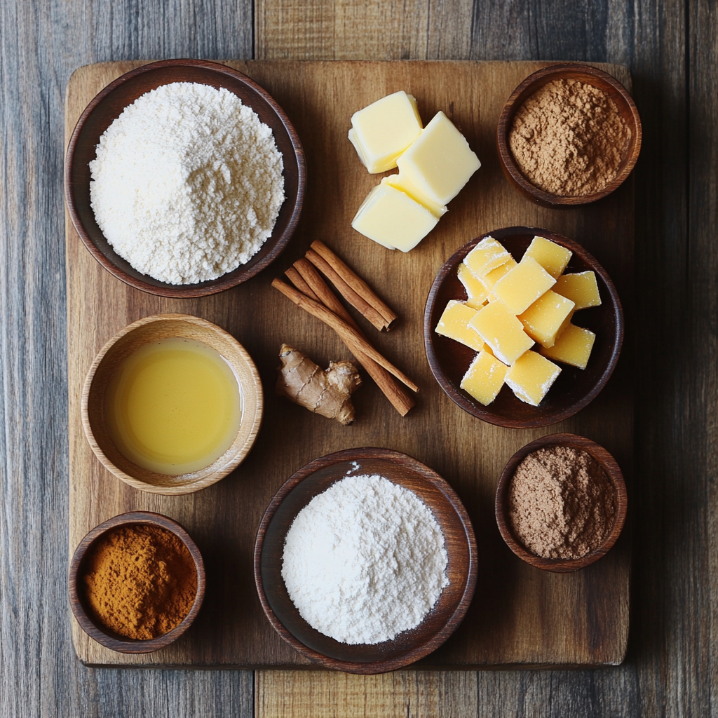 Edible Gingerbread Cookie Dough ingredients