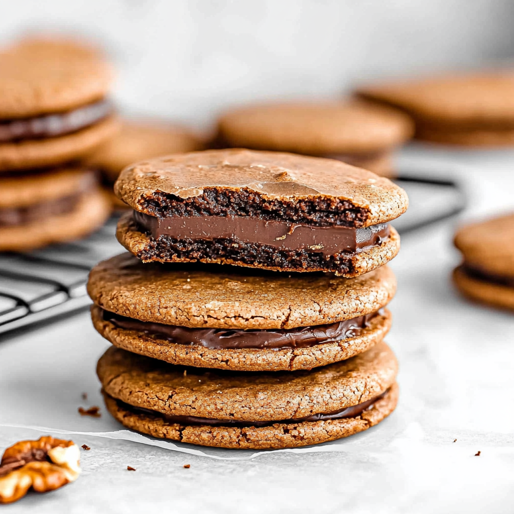 Gluten free Pecan Chocolate Sandwich Cookies