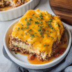 Meatloaf with Mashed Potatoes and Cheese