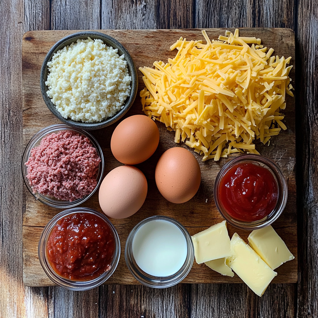 Meatloaf with Mashed Potatoes and Cheese ingredients