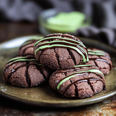 Mint Chocolate Thumbprint Cookies