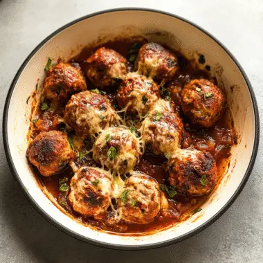 Mozzarella Stuffed Meatballs