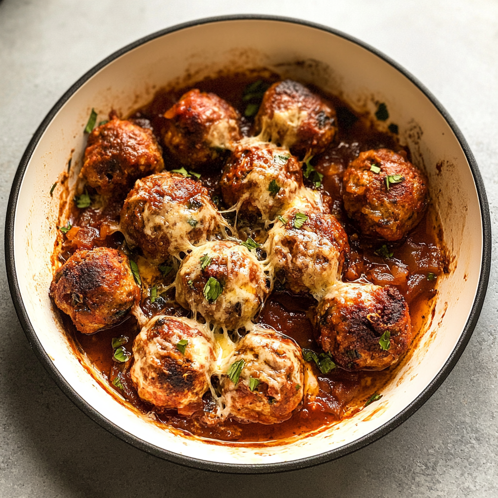 Mozzarella Stuffed Meatballs