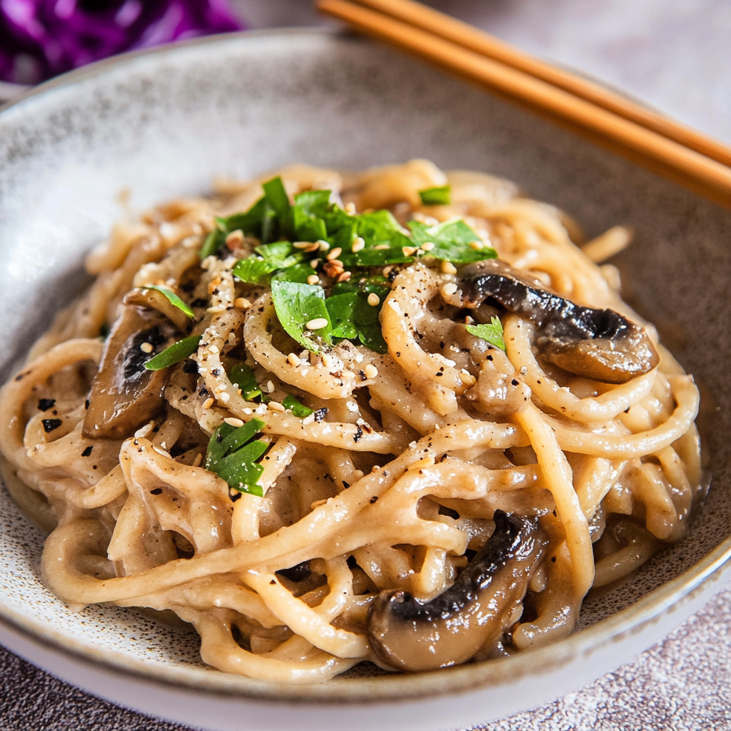 One-Pot Miso Pasta with Mushrooms