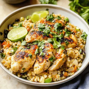 One Pan Cilantro Lime Chicken and Rice