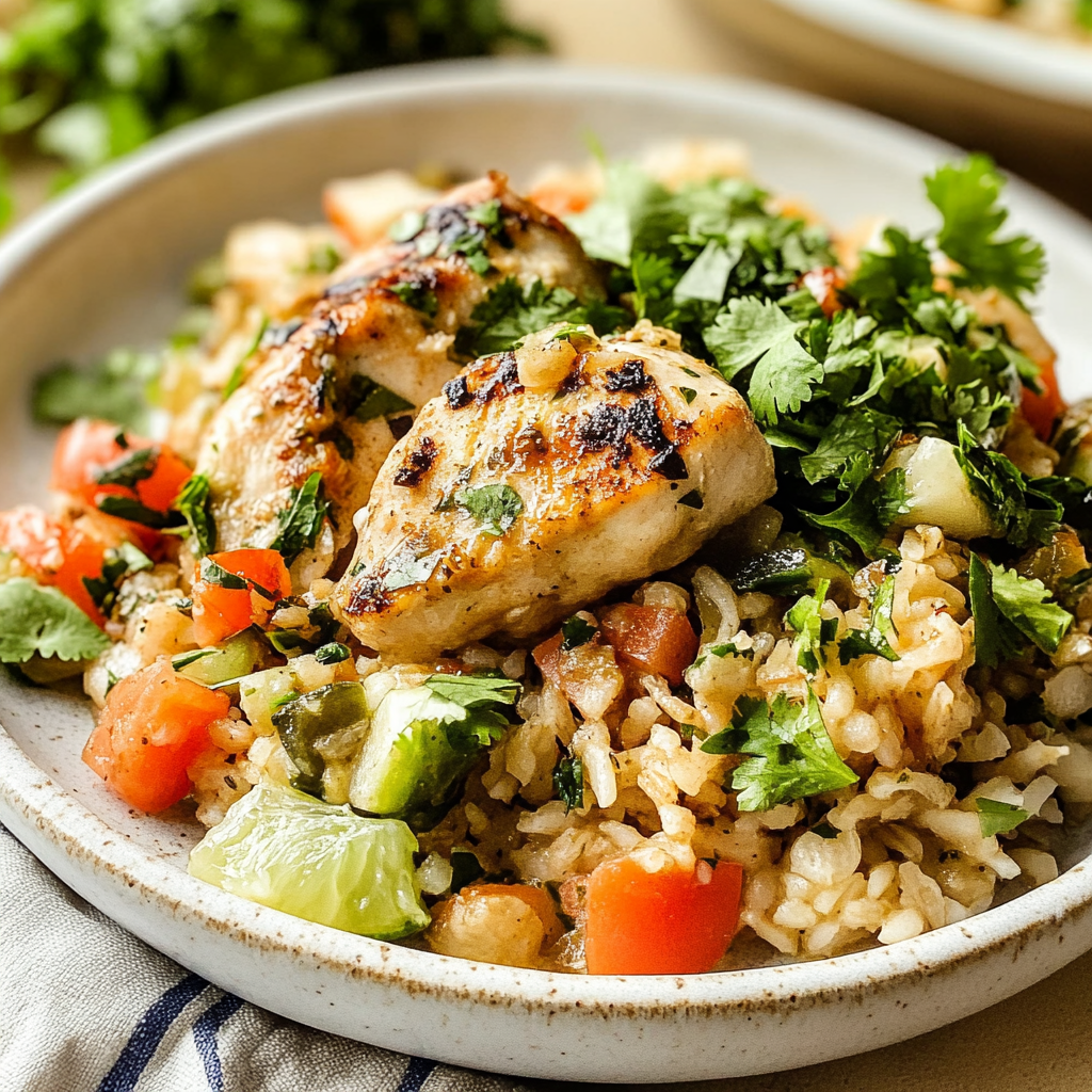 One Pan Cilantro Lime Chicken and Rice