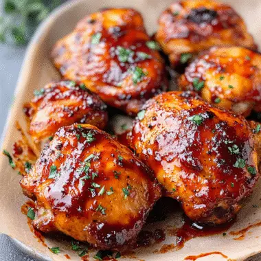 Oven Baked BBQ Chicken Thighs
