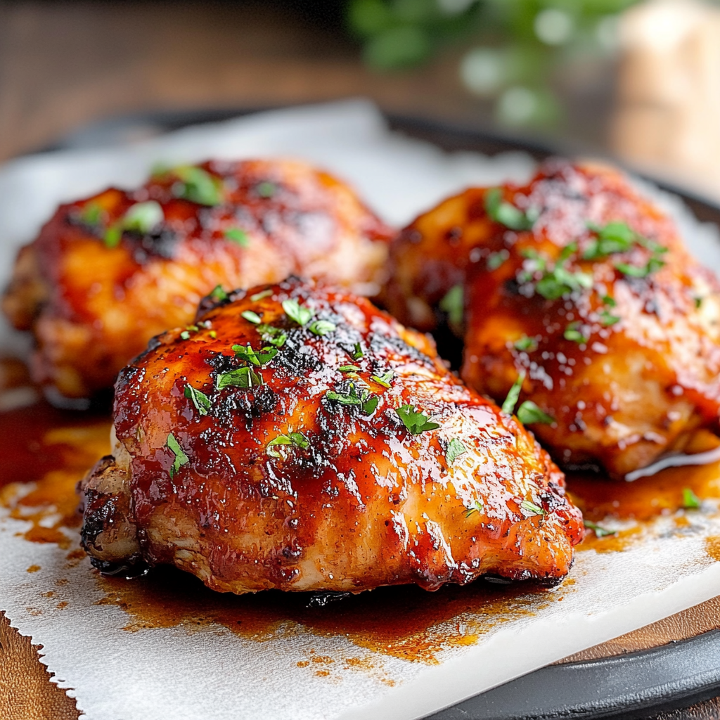 Oven Baked BBQ Chicken Thighs
