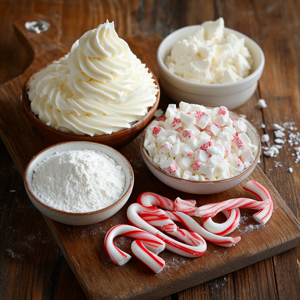 Peppermint Fluff Dip ingredients