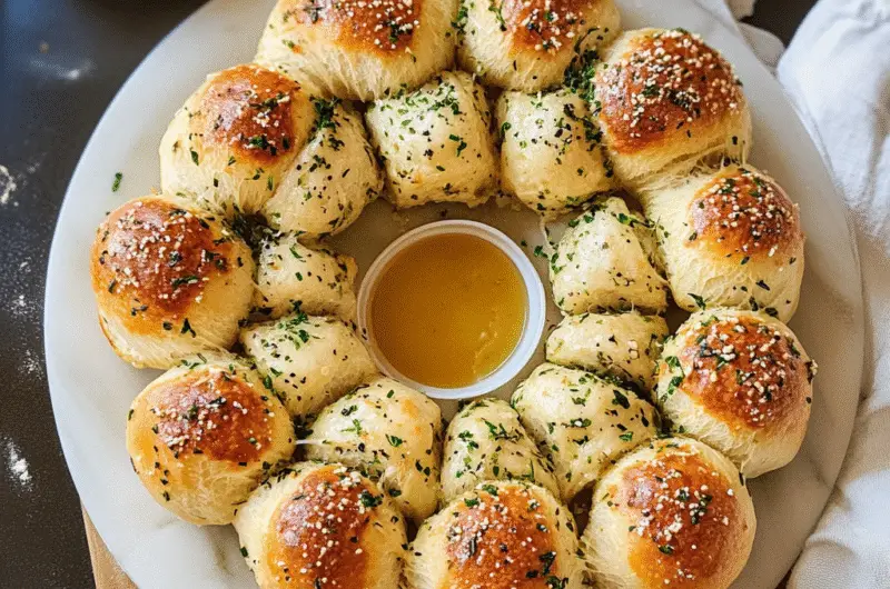Pull Apart Garlic Bread Wreath