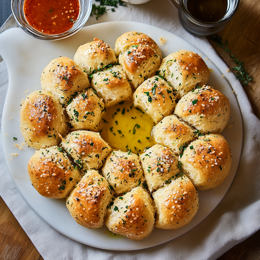 Pull Apart Garlic Bread Wreath