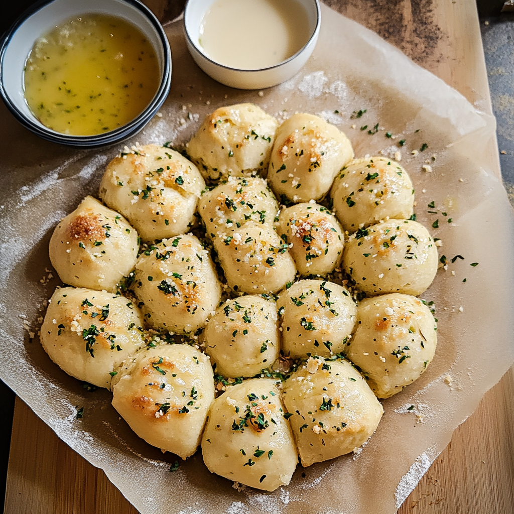 Pull Apart Garlic Bread Wreath