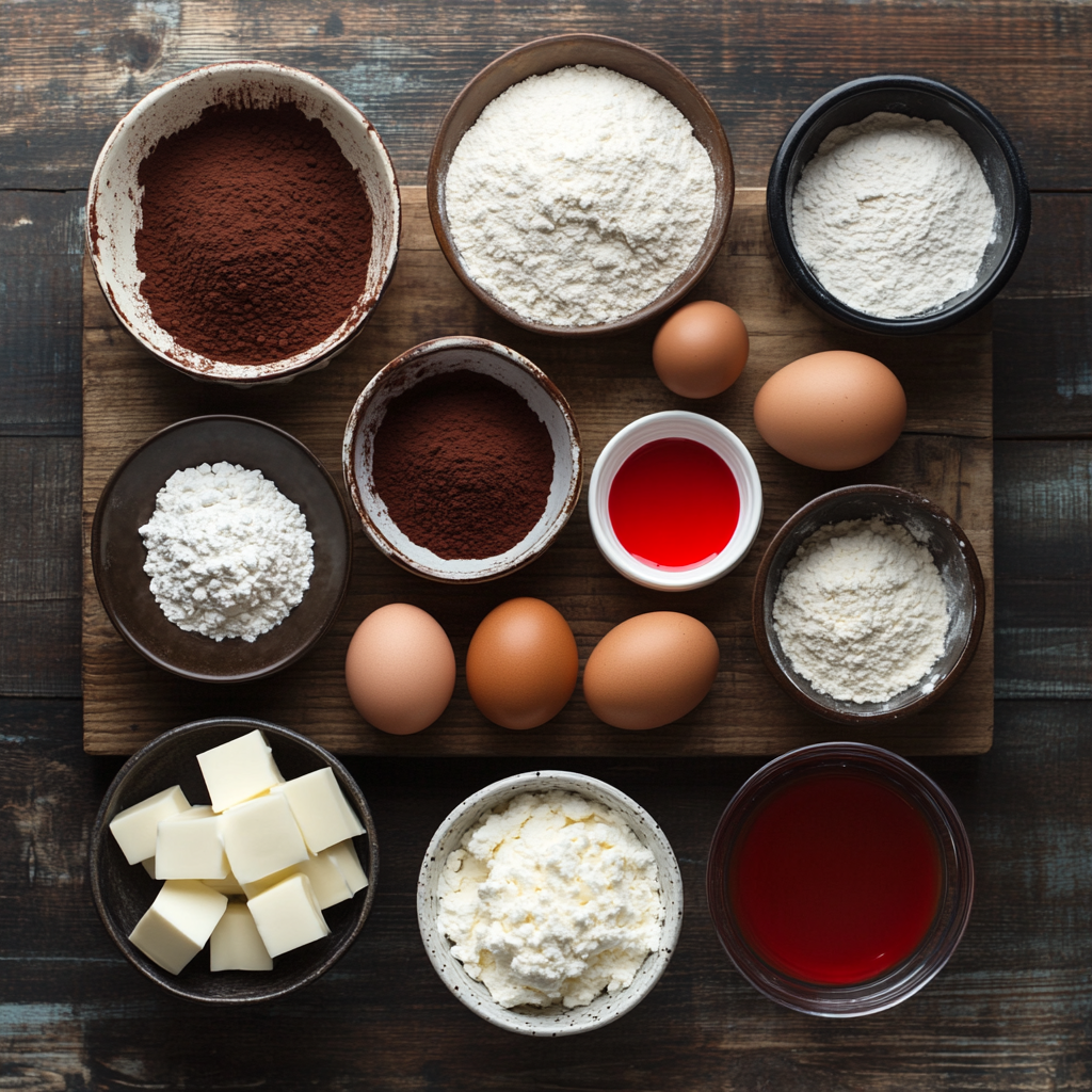 Red Velvet Cheesecake Swirl Bundt Cake ingredients