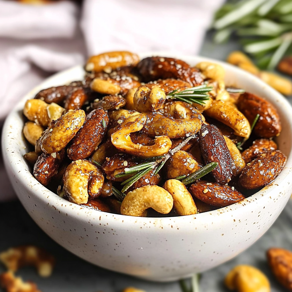 Rosemary Roasted Mixed Nuts