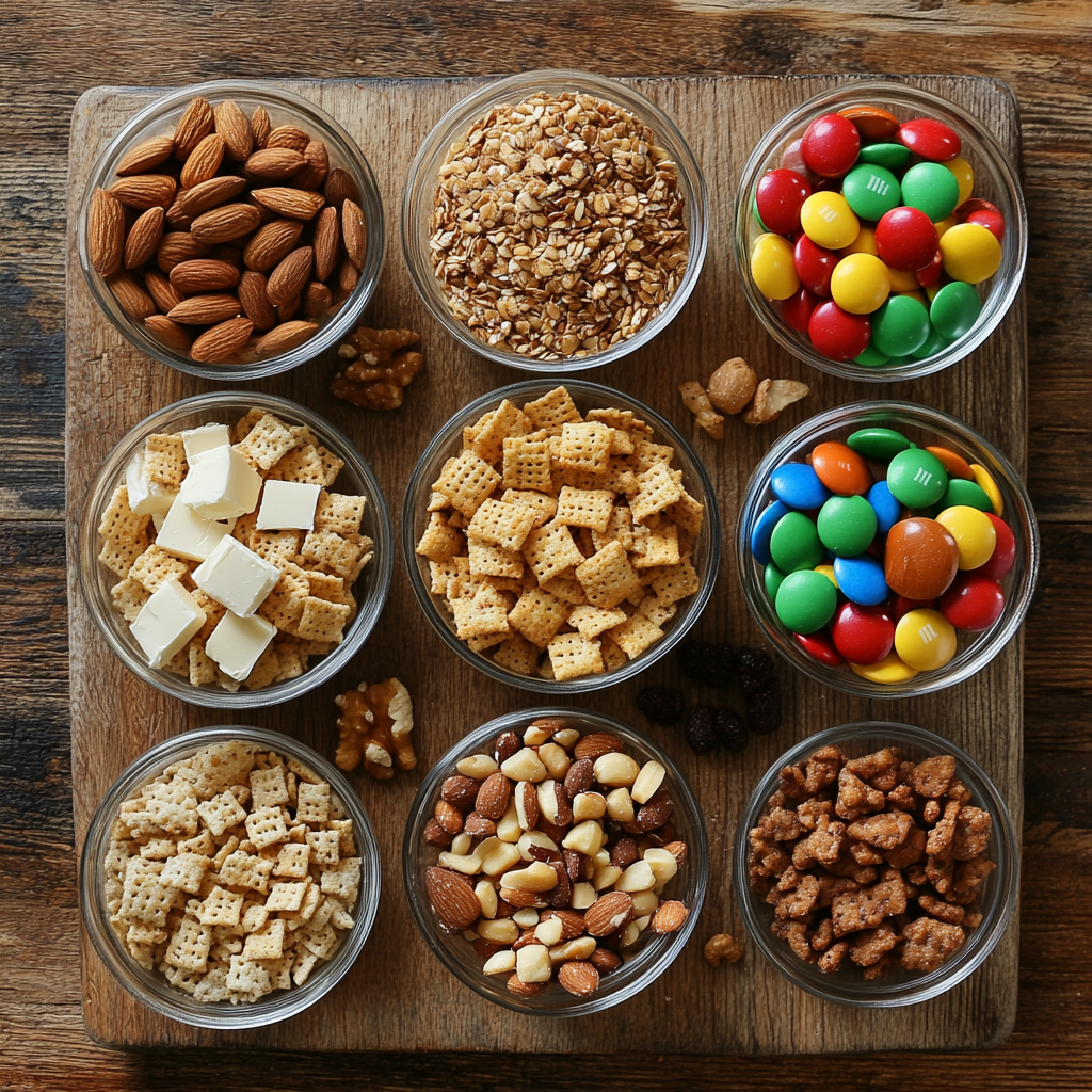 Slow Cooker Chex Mix ingredients