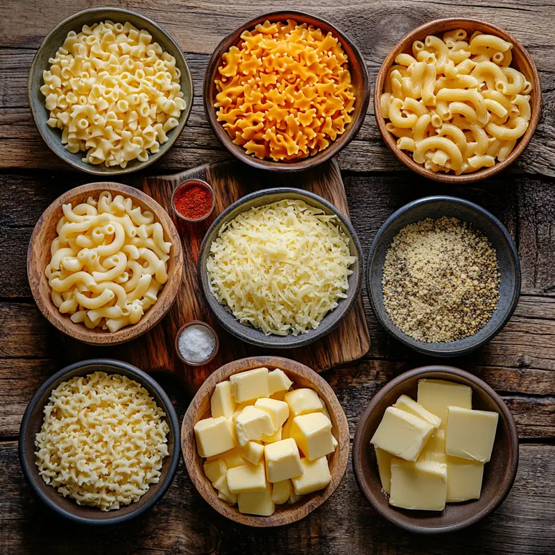 Ultimate Slow Cooker Mac and Cheese ingredients