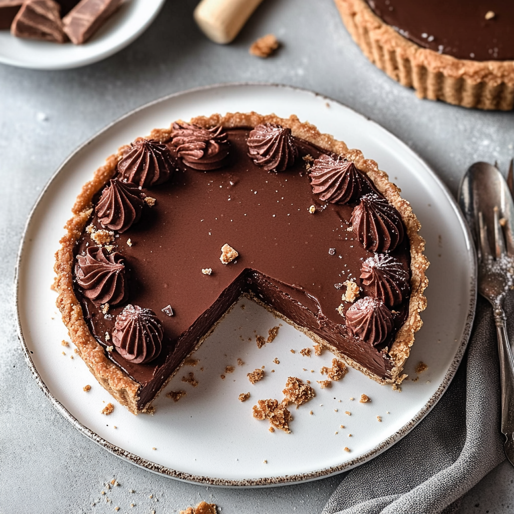 Vegan Dark Chocolate Mousse Tart