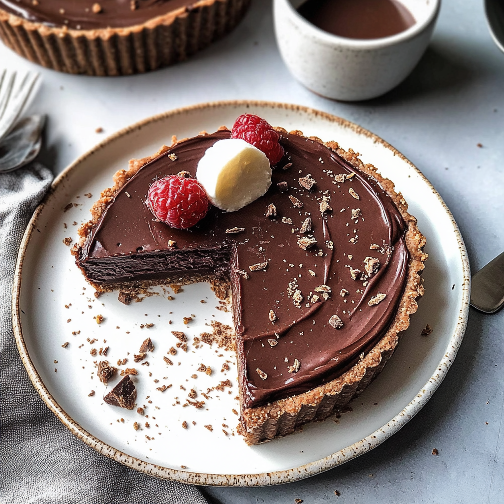 Vegan Dark Chocolate Mousse Tart
