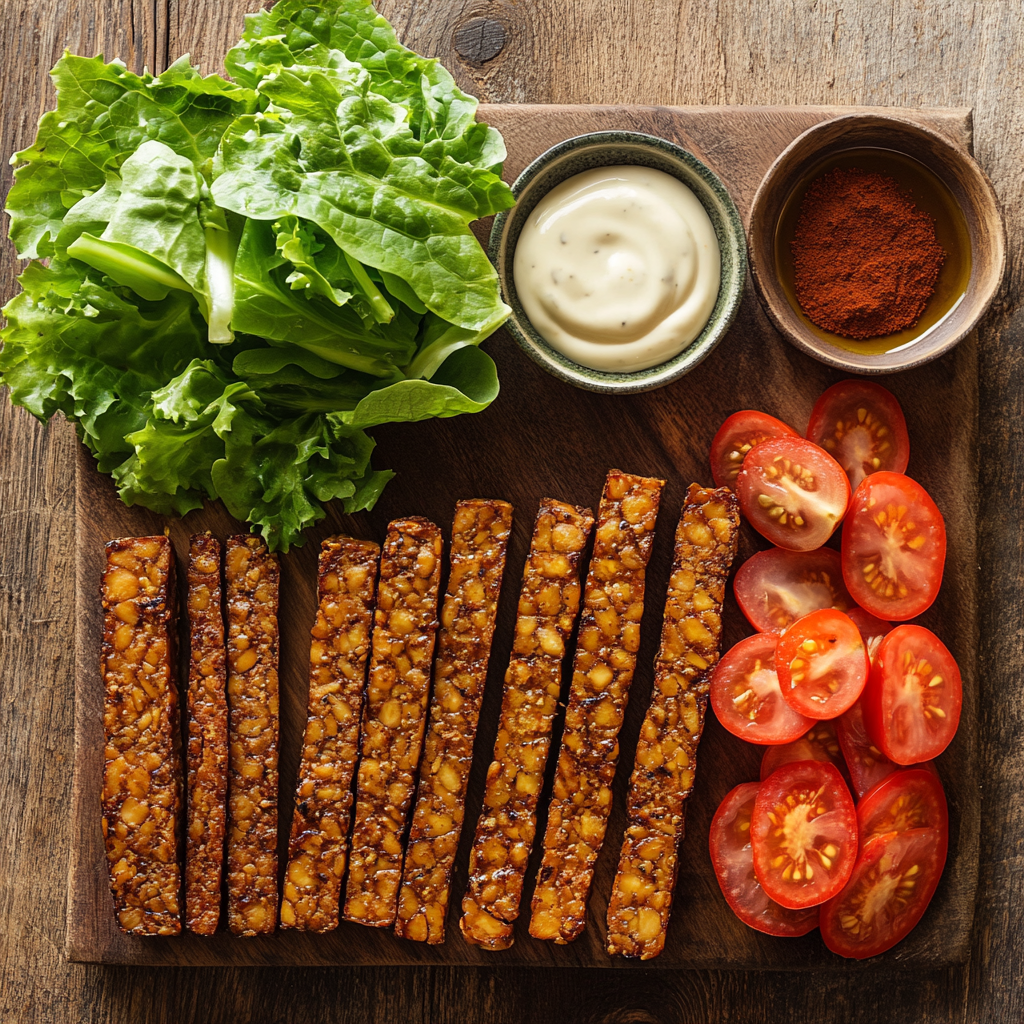 Vegan Tempeh BLT Sandwich ingredients
