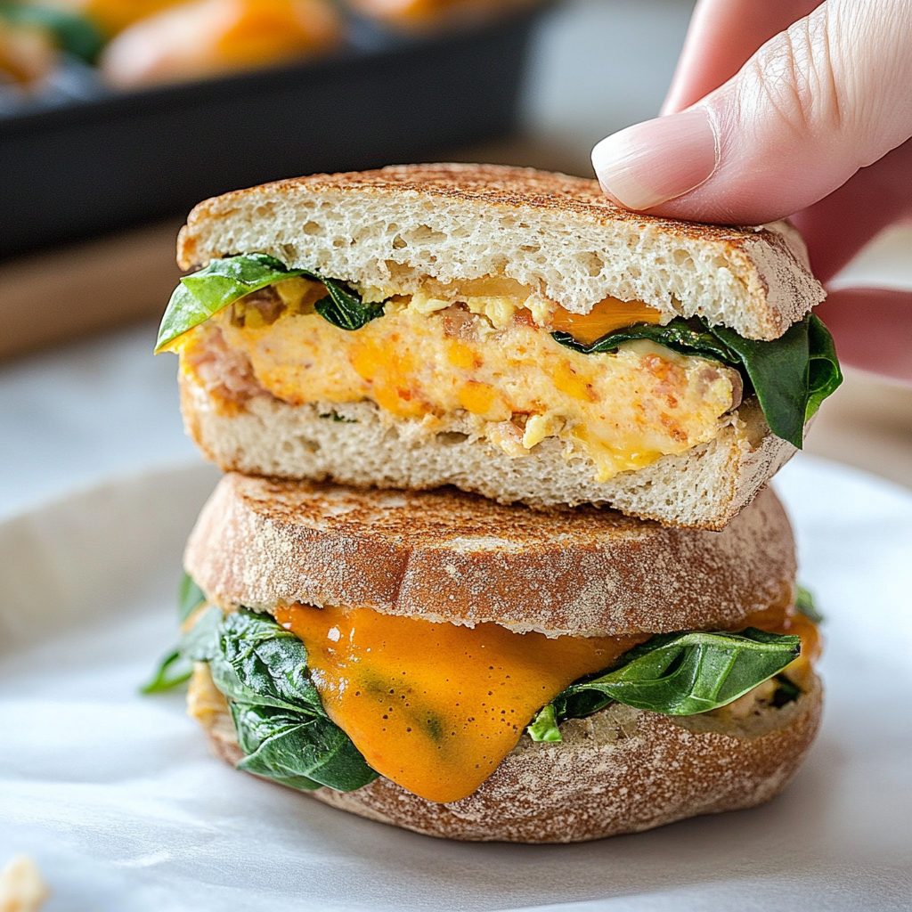Veggie + Turkey Meal Prep Breakfast Sandwiches