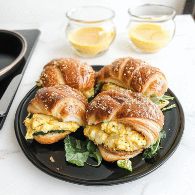Baked Croissant Breakfast Sandwiches