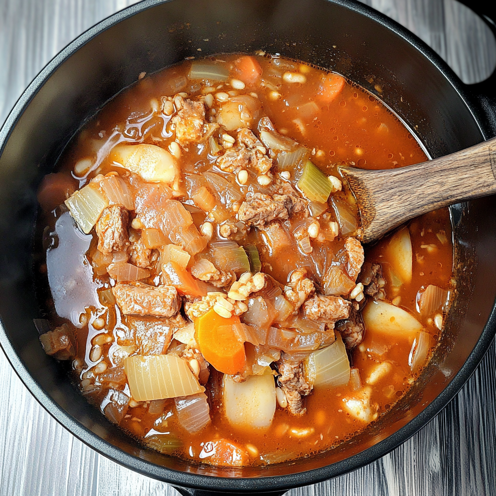 Beef Cabbage Barley Soup