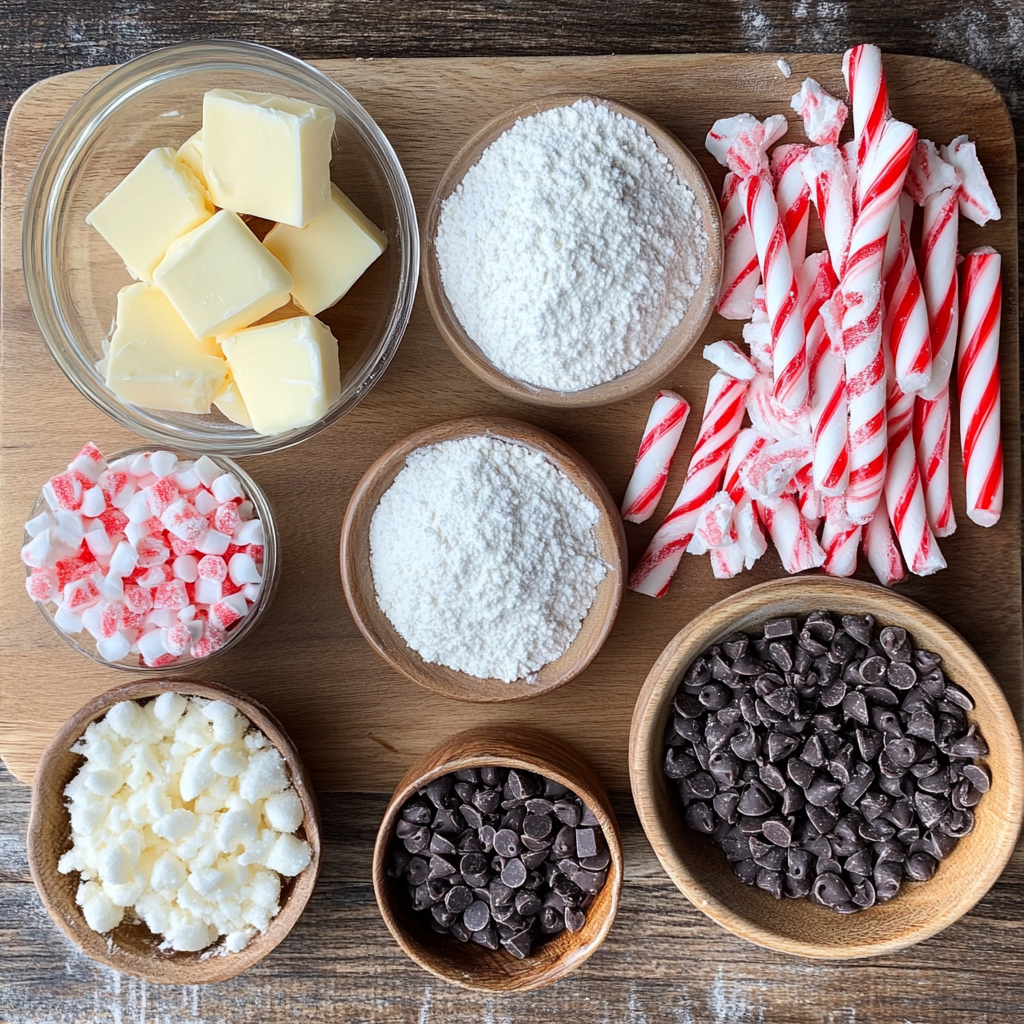 Chocolate Dipped Peppermint Sugar Cookies ingredients