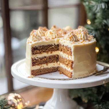 Christmas Spice Cake with Eggnog Buttercream