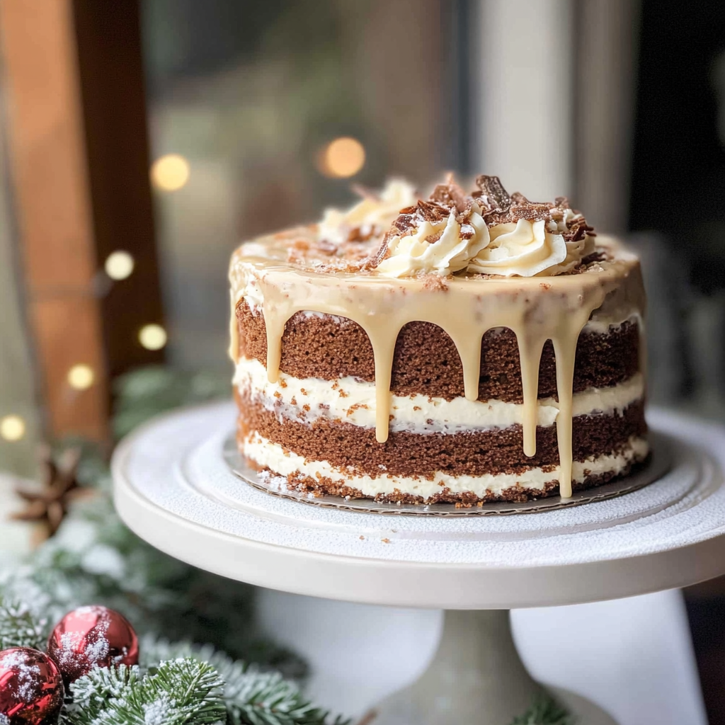 Christmas Spice Cake with Eggnog Buttercream