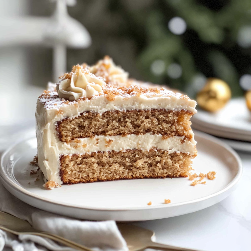 Christmas Spice Cake with Eggnog Buttercream