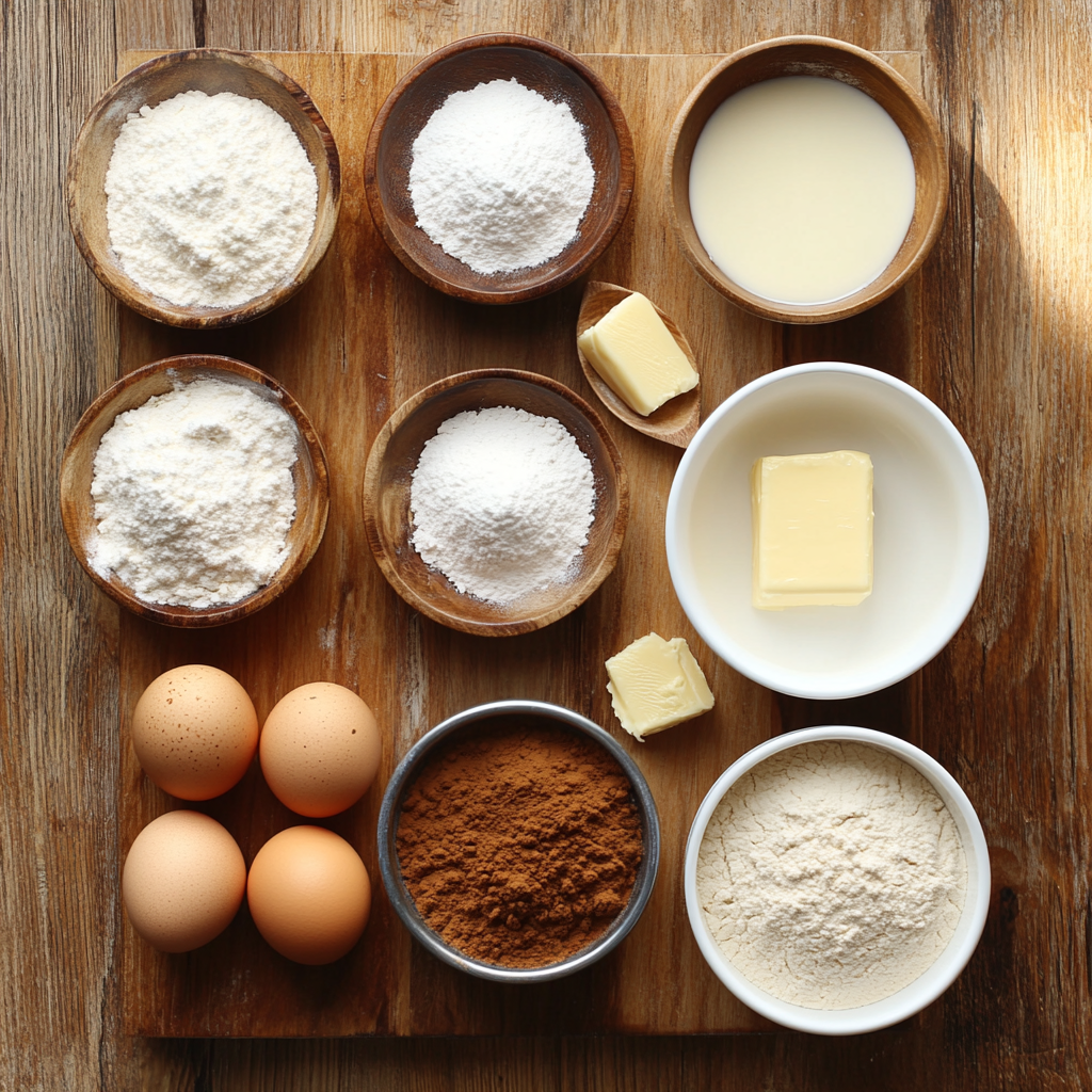 Christmas Spice Cake with Eggnog Buttercream ingredients