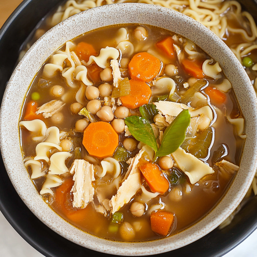 Comforting Chickpea Noodle Soup