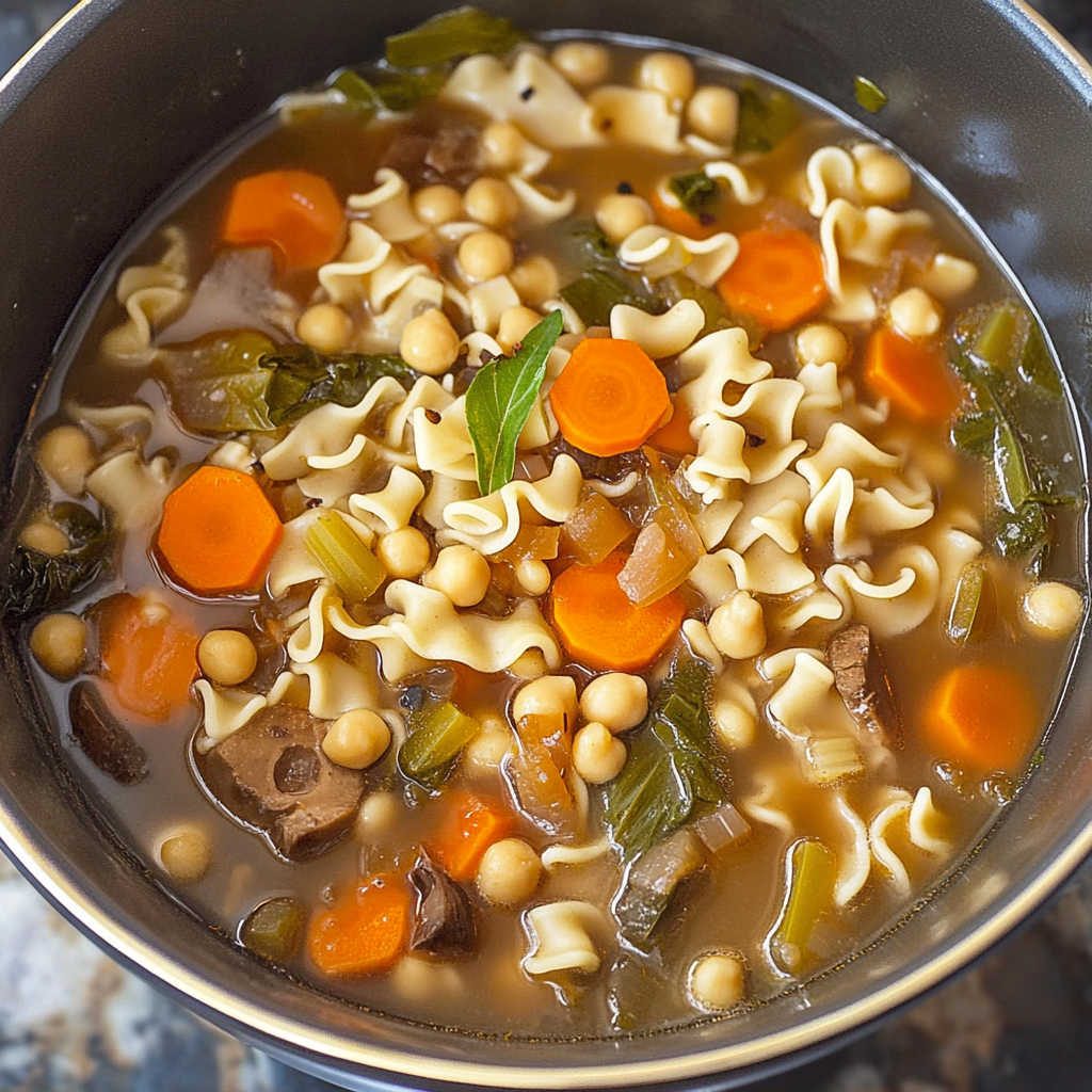 Comforting Chickpea Noodle Soup
