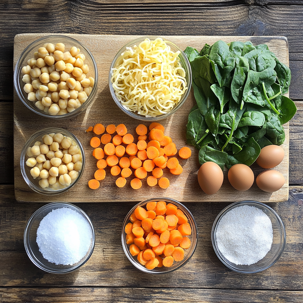 Comforting Chickpea Noodle Soup ingredients
