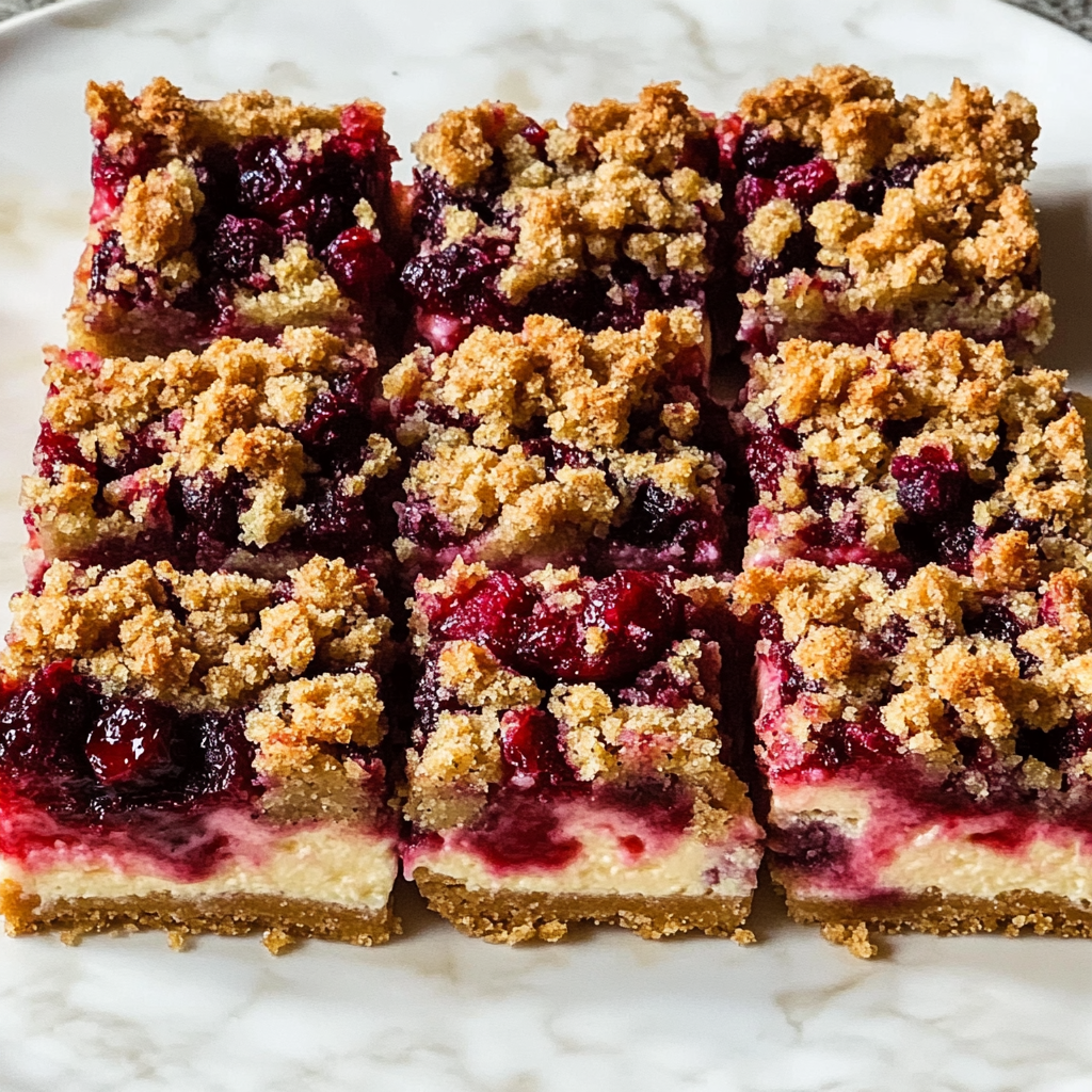 Cranberry Crumble Cheesecake Bars