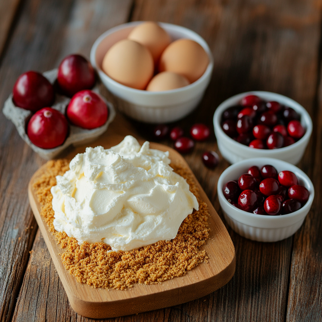 Cranberry Crumble Cheesecake Bars ingredients