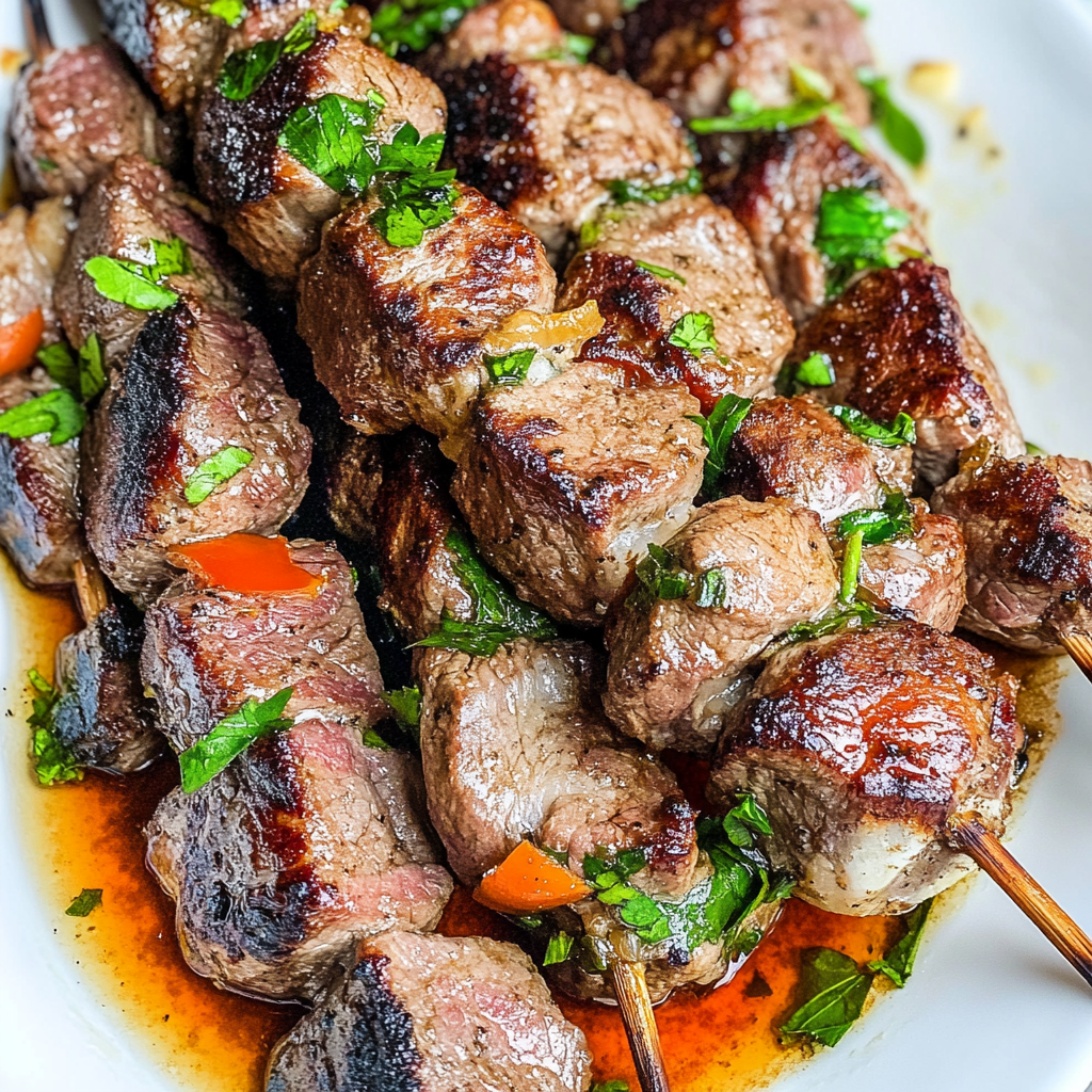 Garlic Sirloin Steak Kabobs