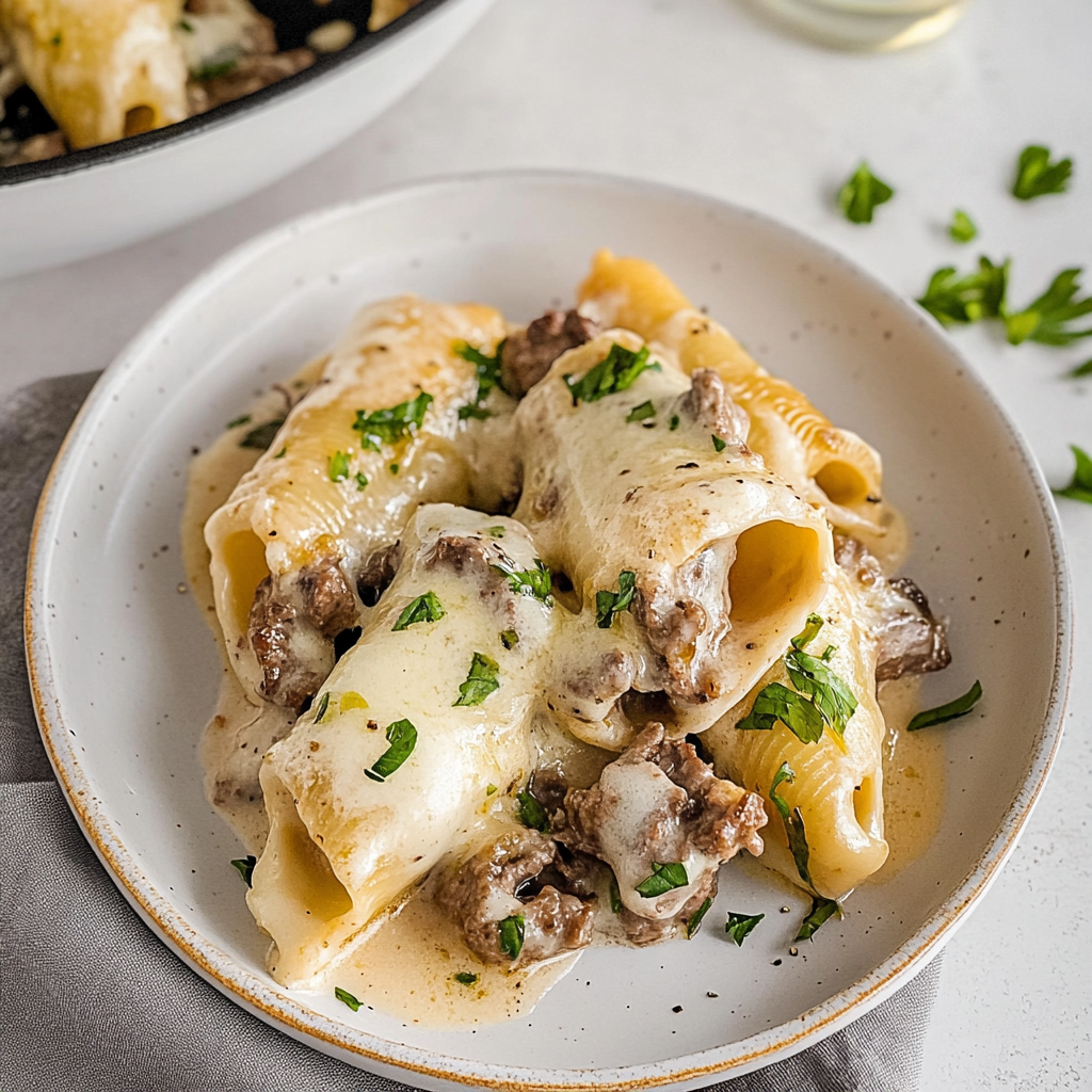 Philly Cheese Steak Stuffed Shells