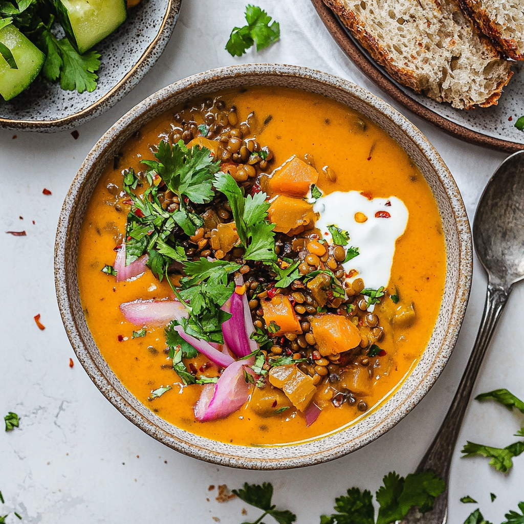 Red Lentil Curried Vegetable Soup