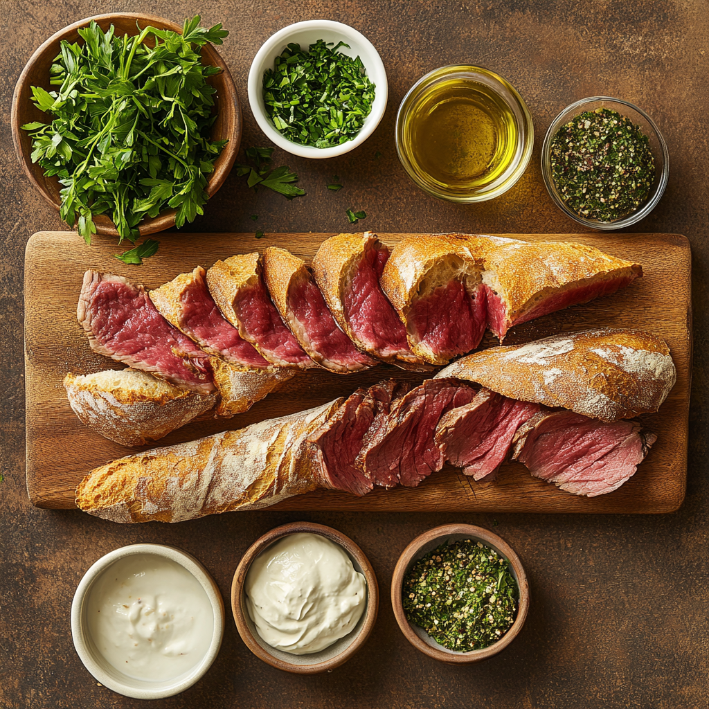 Roast Beef Crostini ingredients