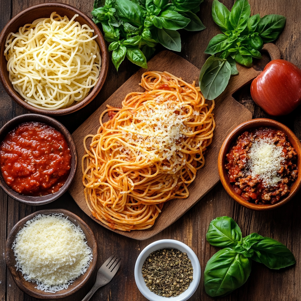 Slow Cooker Baked Spaghetti {Million Dollar Spaghetti} ingredients