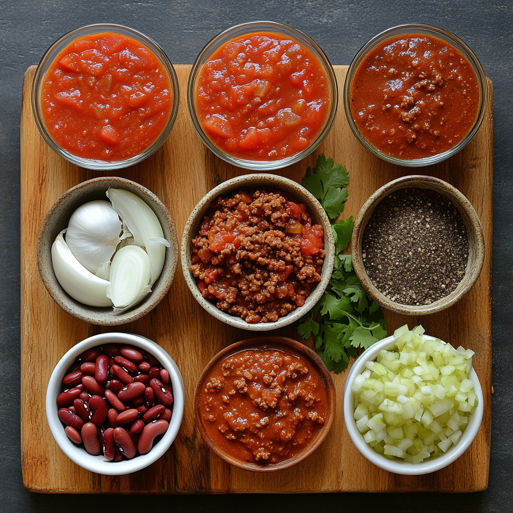 Slow Cooker Beef Chili ingredients