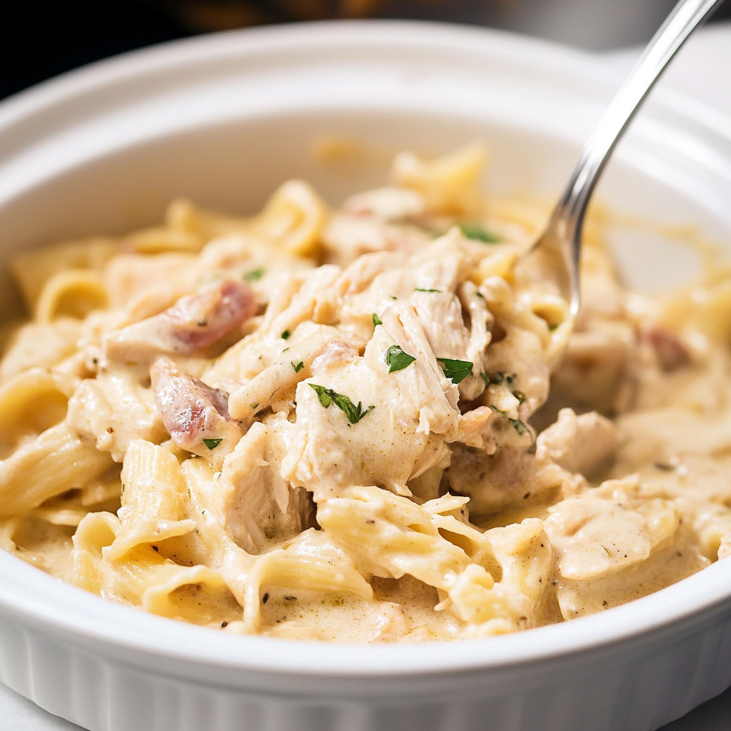 Slow Cooker Chicken Cordon Bleu Pasta