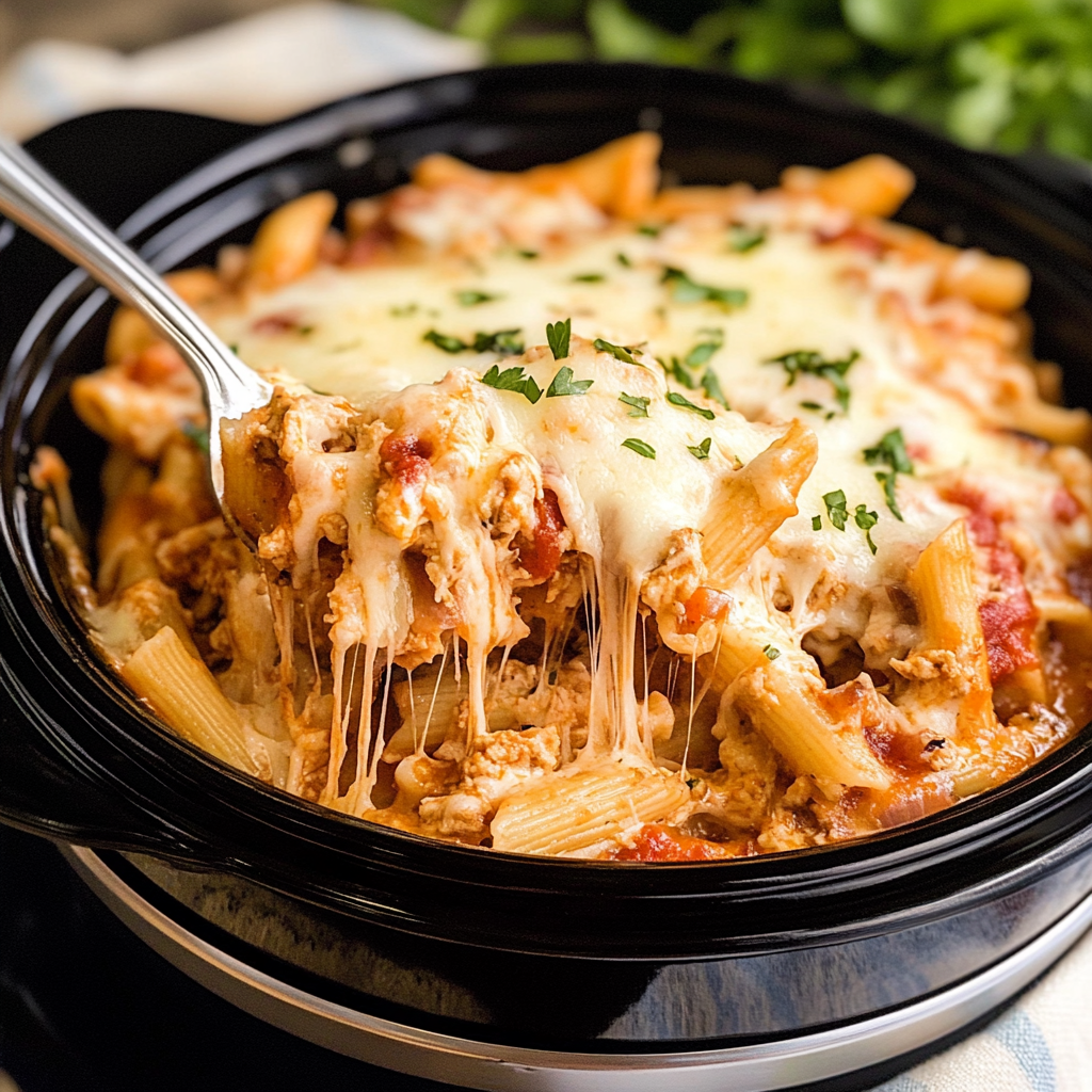 Slow Cooker Chicken Parmesan Pasta