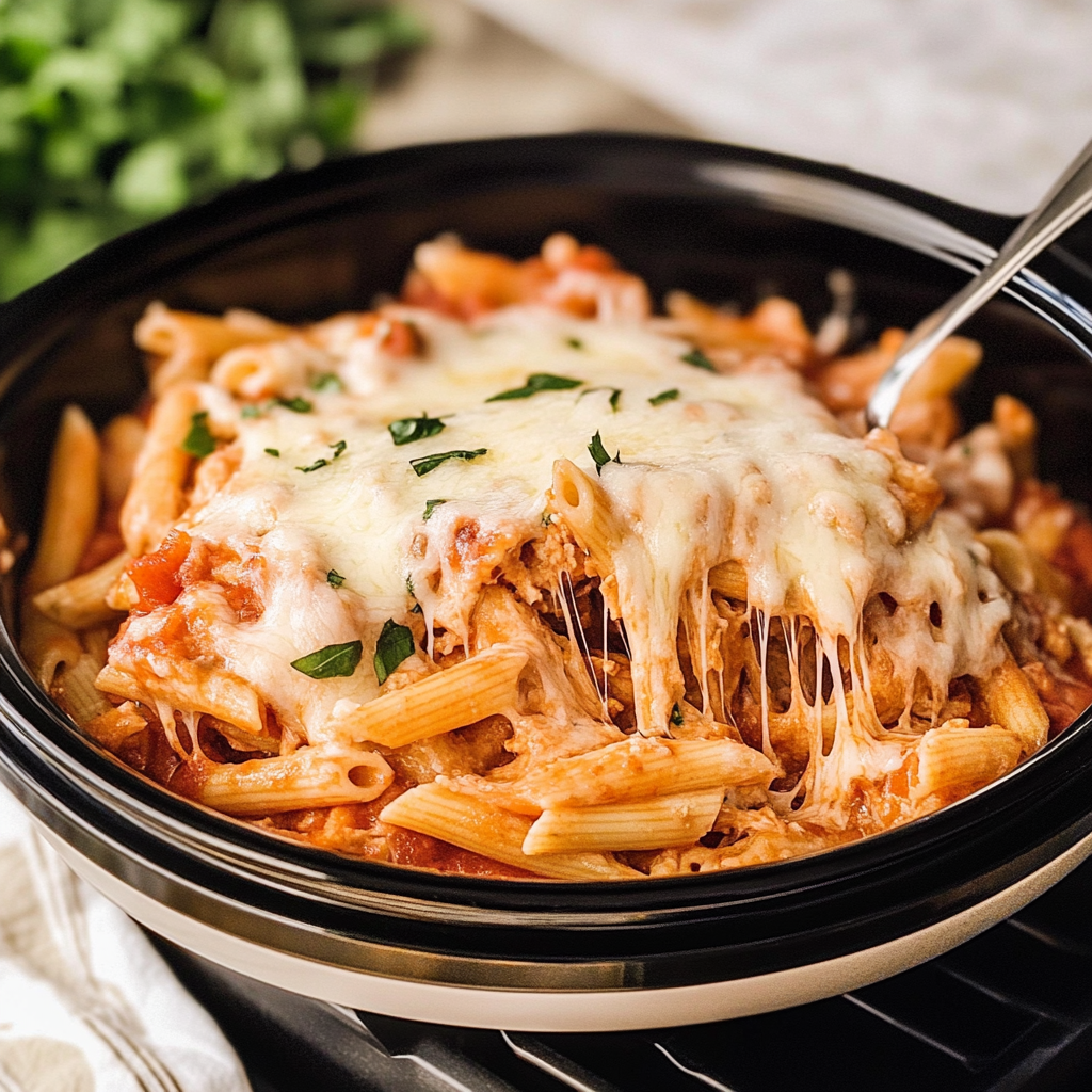 Slow Cooker Chicken Parmesan Pasta
