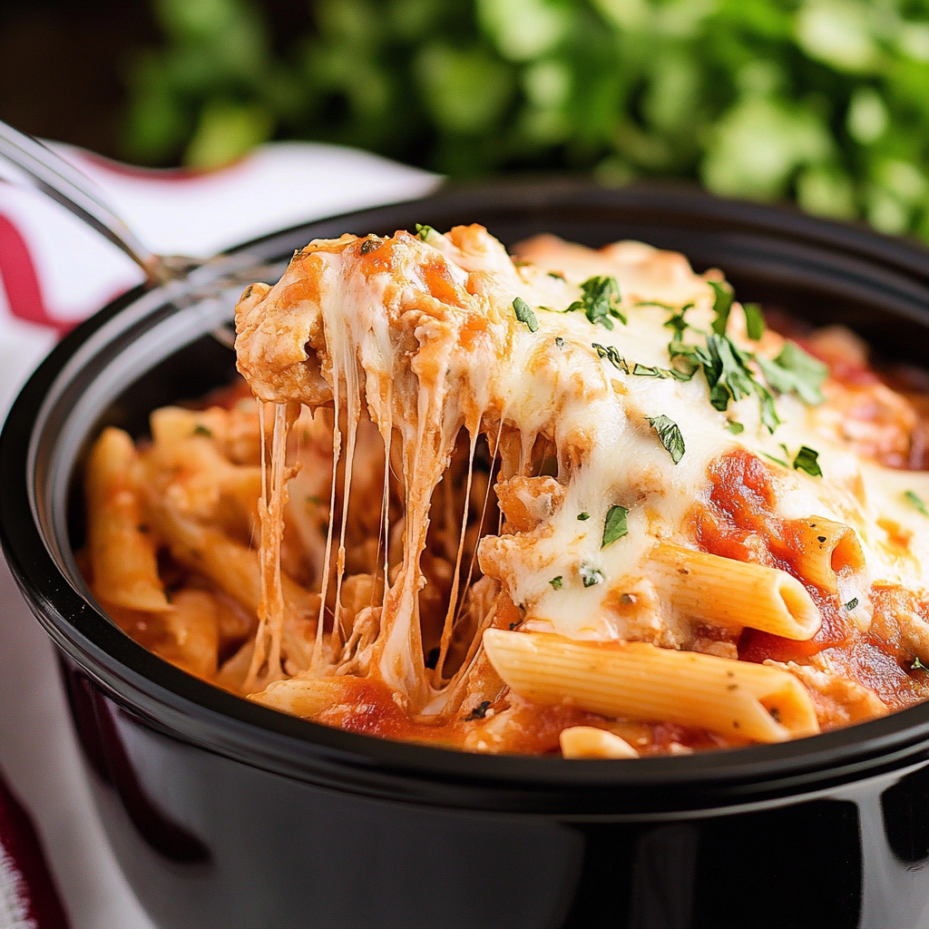 Slow Cooker Chicken Parmesan Pasta
