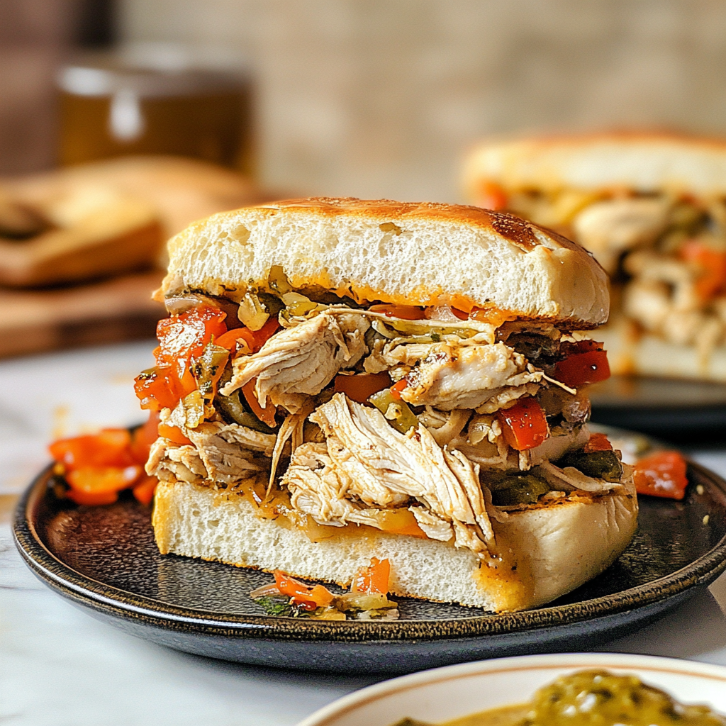 Slow Cooker Italian Chicken Sandwiches