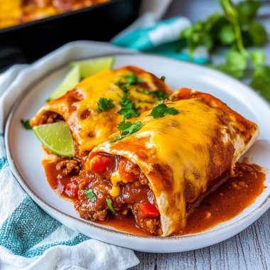 Smothered Beef Burritos