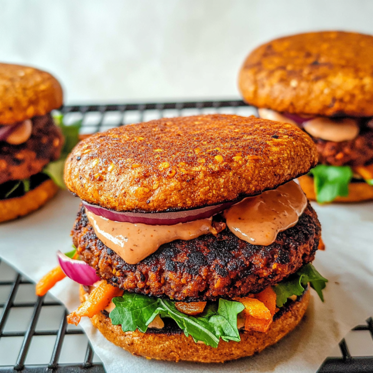 Amazing Sweet Potato Black Bean Burger with Chipotle Delight