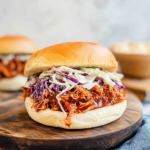 Vegan BBQ Pulled Jackfruit Sandwich With Slaw